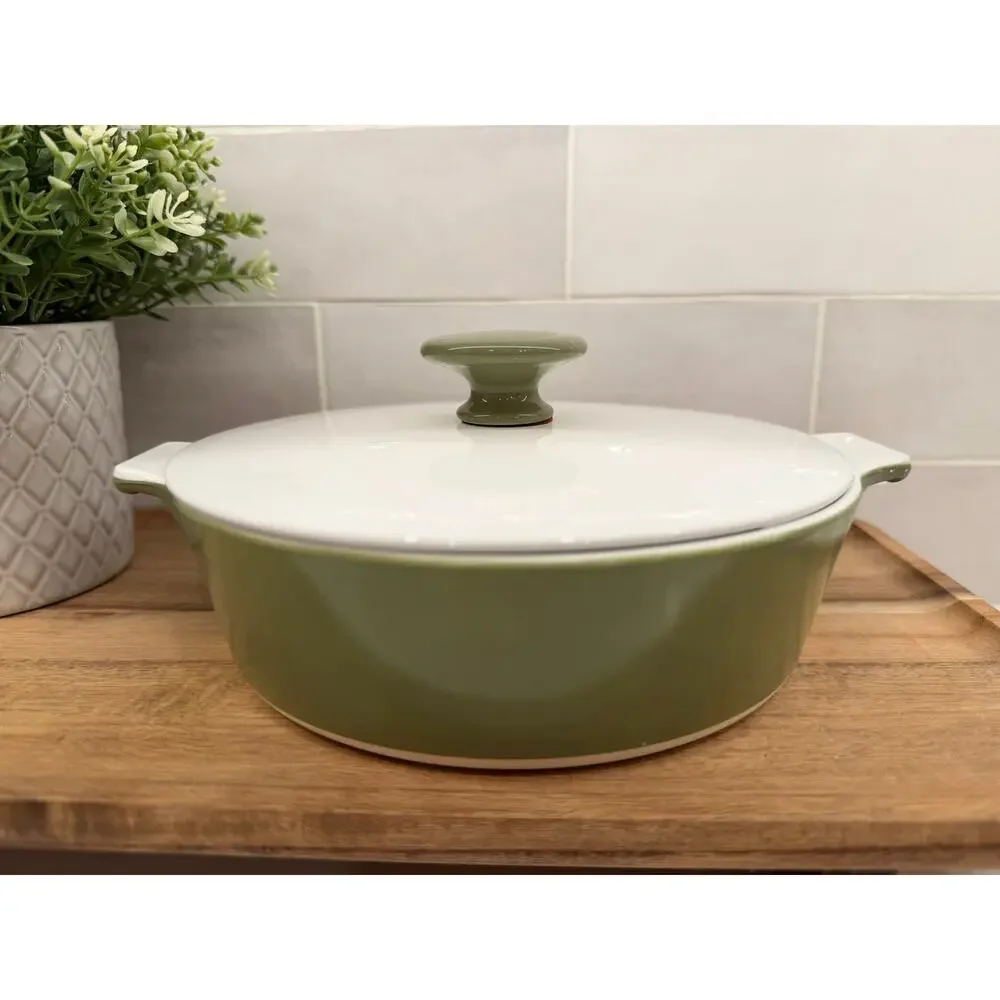 Vintage Corning Ware Avocado Green Circular Casserole Dish with Lid One Quart